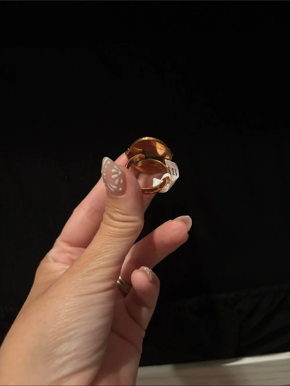 Sterling Silver and Gold-Tone Larimar Oval Ring - Light Blue